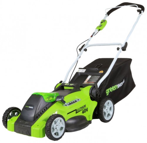 trimmer (lawn mower) Greenworks 25322 G-MAX 40V Li-Ion 16-Inch Photo, Characteristics