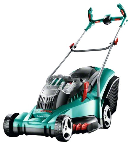 trimmer (lawn mower) Bosch Rotak 43 LI (0.600.881.800) Photo, Characteristics
